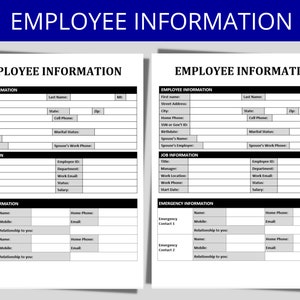 Employee Information Form | New Hire Paperwork | HR Templates | Employee Packet Forms | Employee Onboarding | Hiring Template