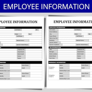 Employee Information Form: New Hire HR Template (Digital Download)