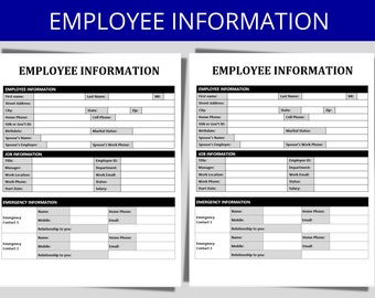 Employee Information Form | New Hire Paperwork | HR Templates | Employee Packet Forms | Employee Onboarding | Hiring Template