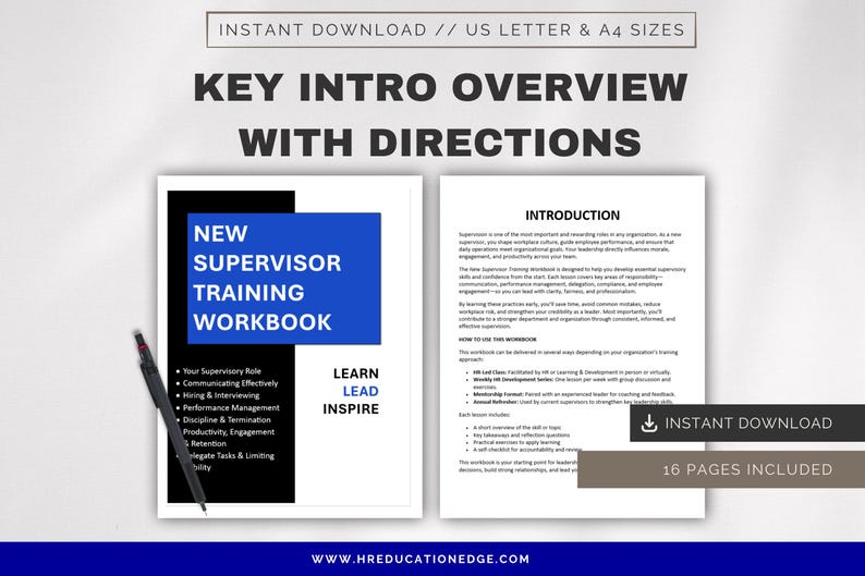 Supervisor Training Workbook | Leadership Development (digital Download ...