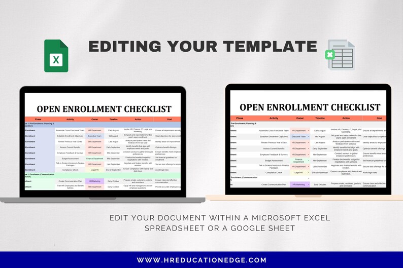 Open Enrollment Checklist for Employee Benefits HR Benefits Template