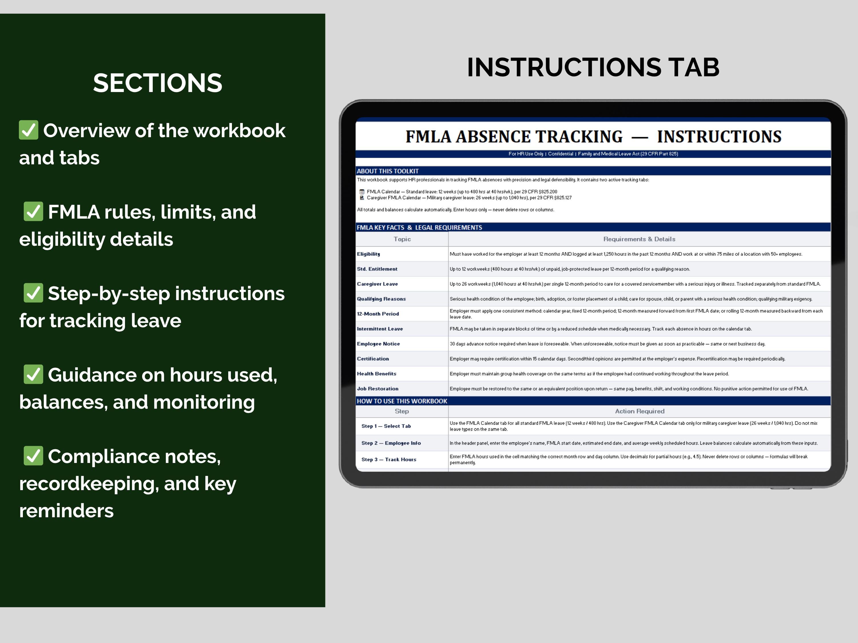 FMLA Absence Tracker: Excel & Google Docs Templates for Compliance ...
