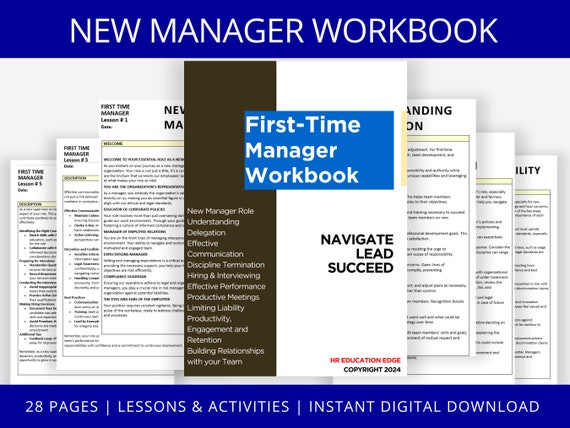 New Manager Training Workbook: HR Leadership Development (Digital Download)