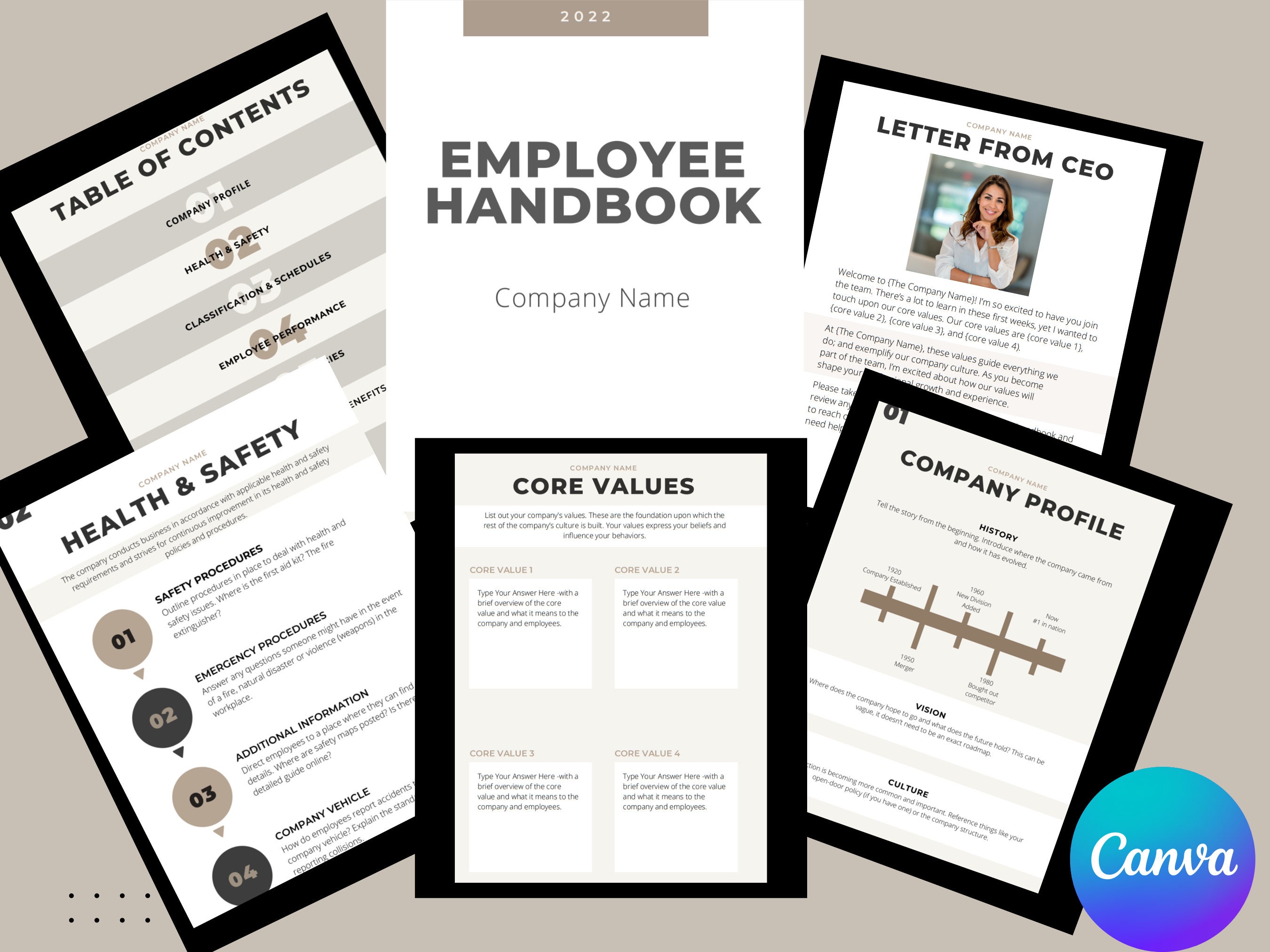 Employee Handbook Template Editable Canva must Know CANVA Template New Employee Handbook Template Editable Canva must Know CANVA Template New