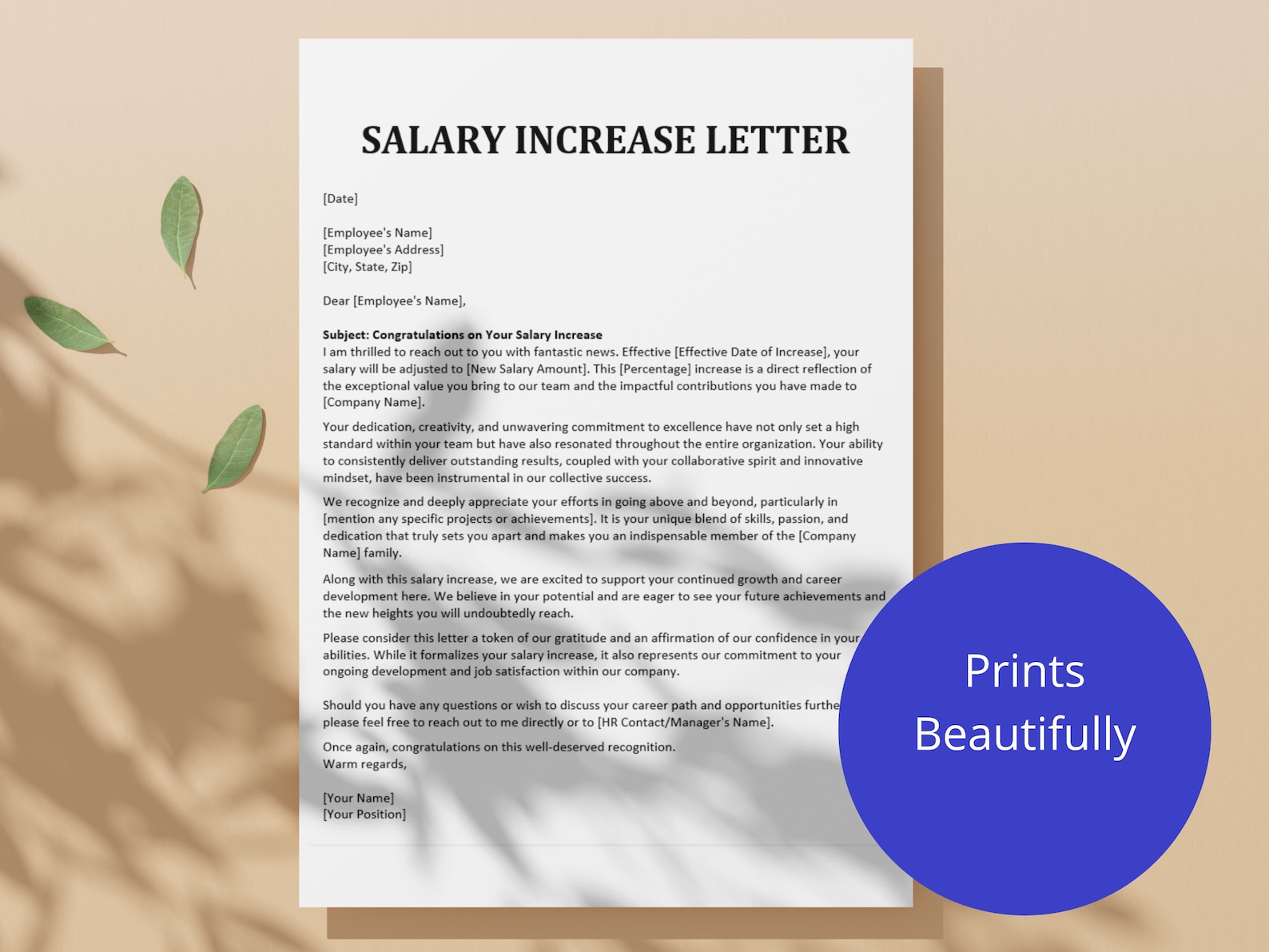 Salary Increase Letter Employee Compensation Benefits HR Templates salary-increase-letter-salary-increase-template-salary-etsy-uk