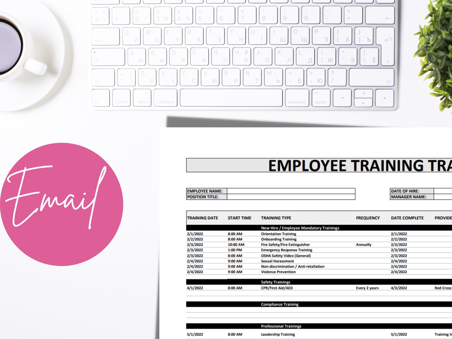 Streamlined Employee Training Tracker Template for New Hires & Current ...