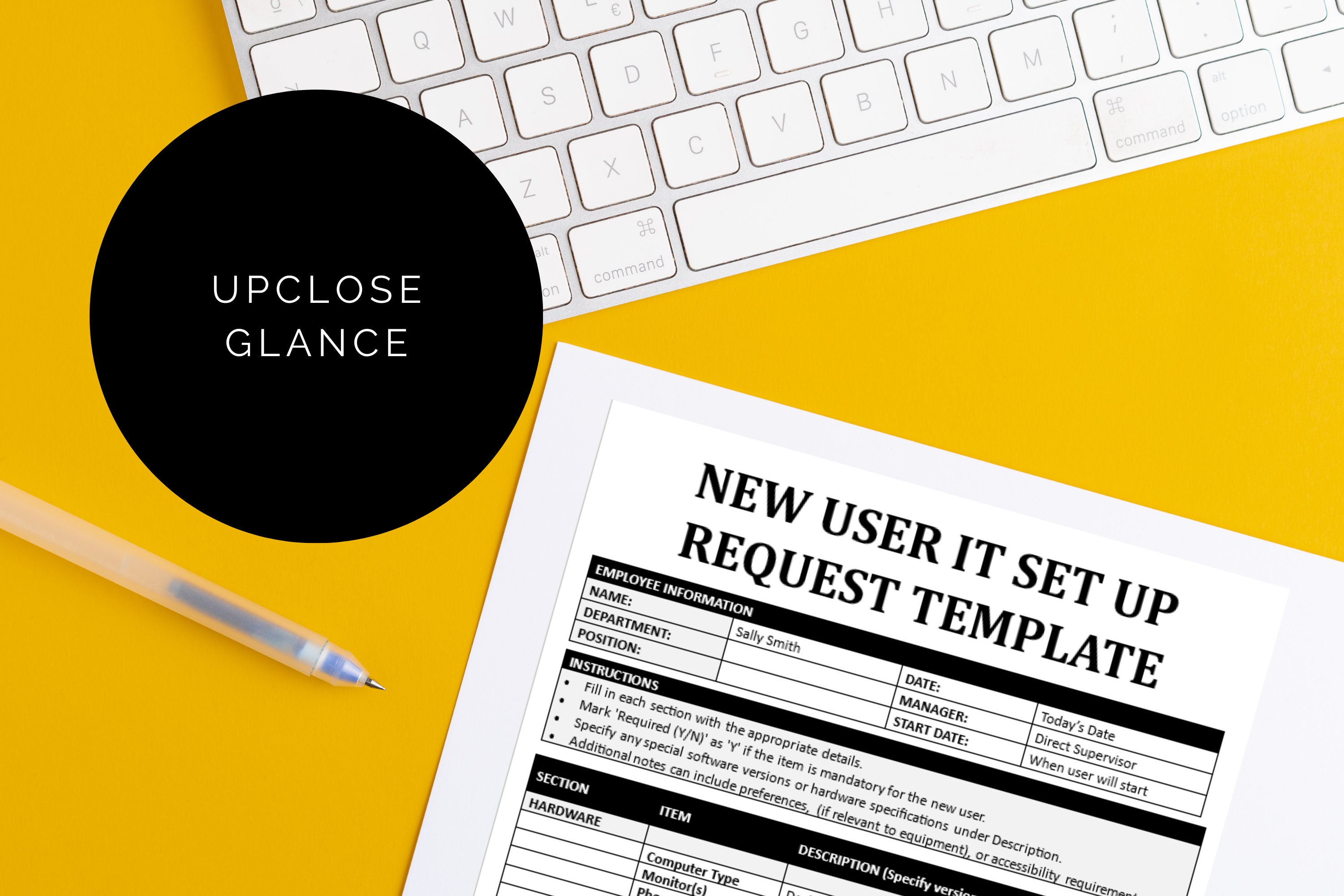 New User IT Setup Request Tech Setup Template Network Access, Access ...