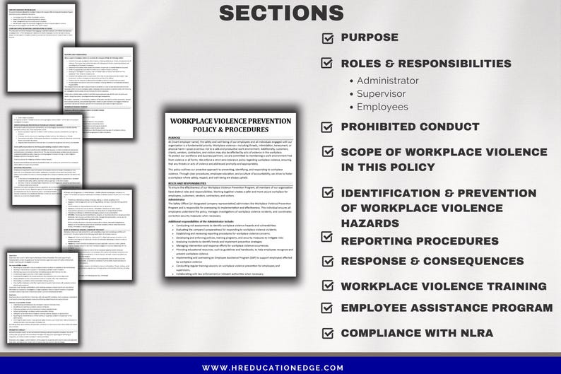 Workplace Violence Prevention Policy Template | HR Employee Safety ...
