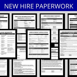 New Hire Paperwork:  New Employee Forms | New Hire Packet docs, Job Application, HR Templates, Job Offer, Onboarding Process, Human Resource