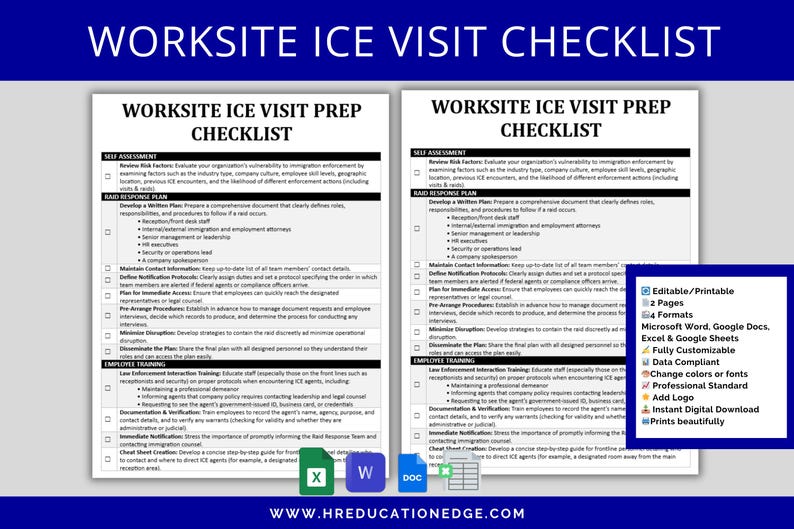 Raid Train Checklist.pdf Immigration Raid Prep Checklist: HR Emergency Response Plan (digital ...