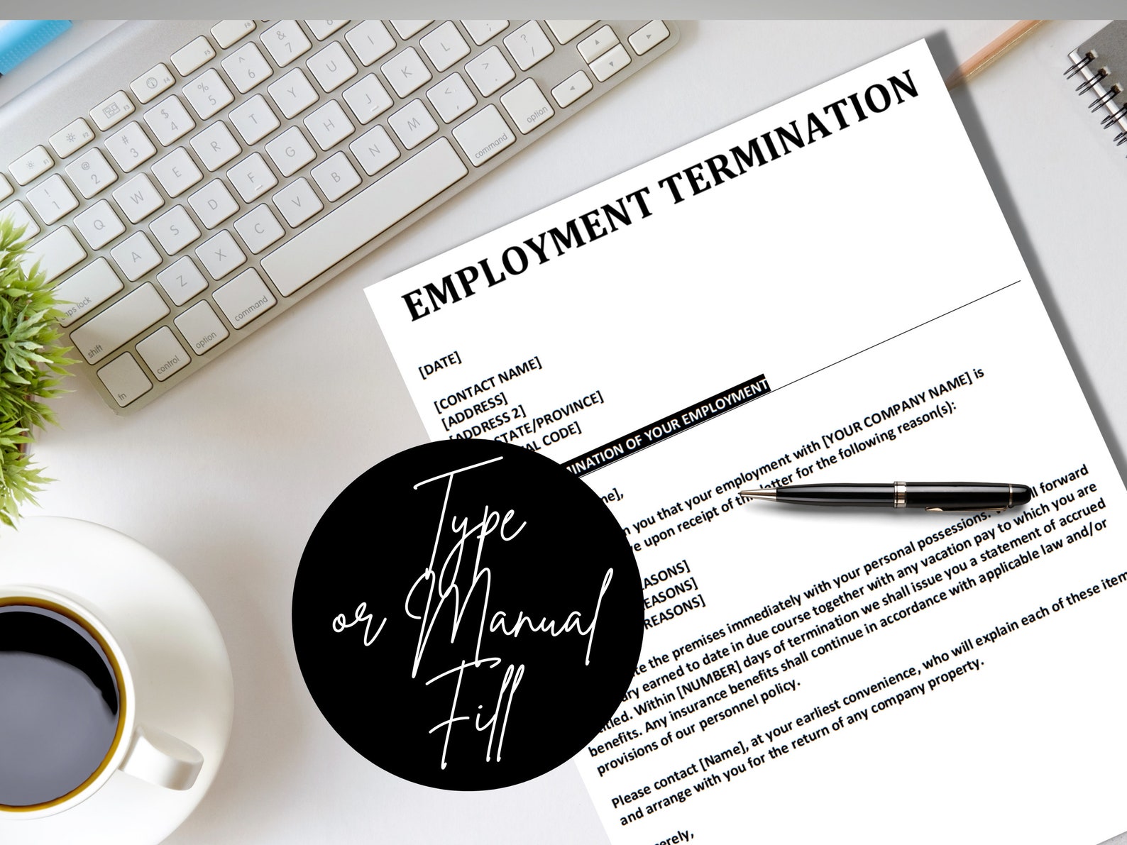 Termination Letter Template Human Resources Employee Etsy