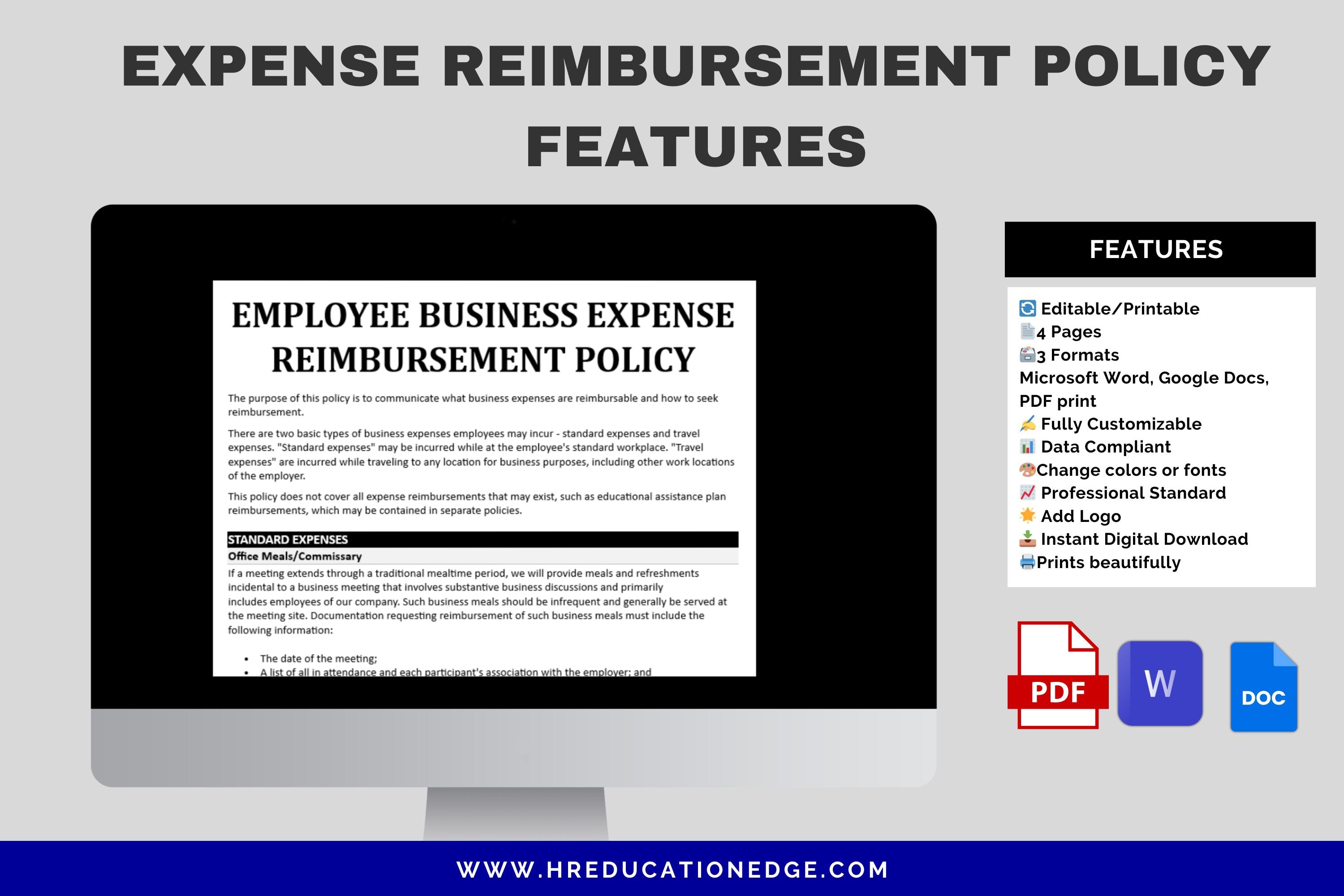 Expense Reimbursement Policy Form: HR Template (digital Download) - Etsy