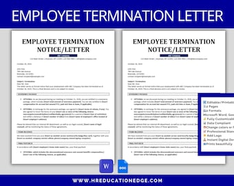 Employee Termination Letter Template: HR Offboarding (Digital Download)
