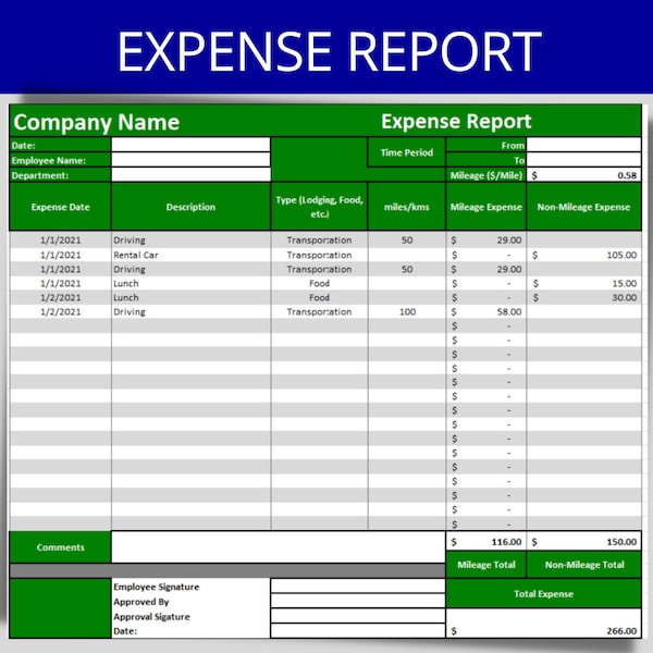 Spesenabrechnungsvorlage: Bearbeitbare Excel-Tabelle, Mitarbeitererstattungsformular, HR-Vorlage, Gehaltsabrechnungsdokument, Reisekostenabrechnung