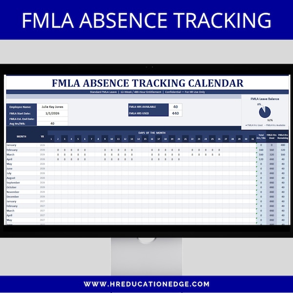 Fmla Absence Tracker - Etsy