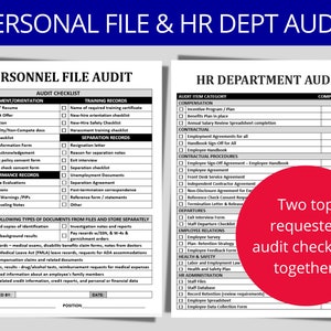 HR Audit & Personal File Audit | 2 in 1 | HR Templates | Human Resource Forms | Compliance Documents | Required Documents | HR Standards