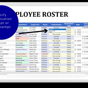 Employee Roster Template: Staff Directory & Database With Employee ...