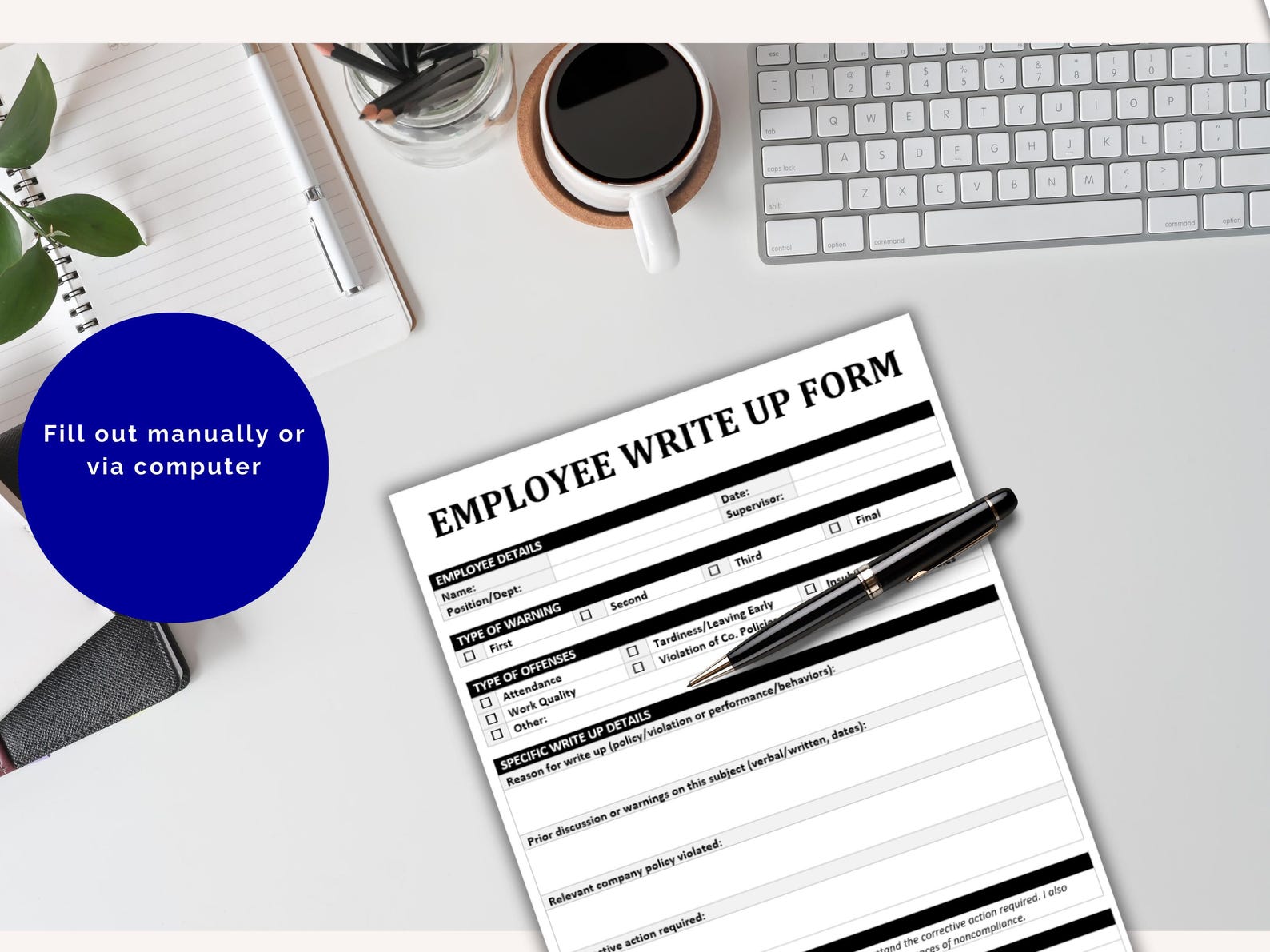 Employee Write up Form: Disciplinary Action Template (word, Google Docs ...