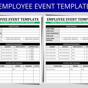 Event-Planungs-Formular | Mitarbeiter Wertschätzung | Personalplanung | Personalwesen | Personal Feier | HR-Vorlage | Personalienparty