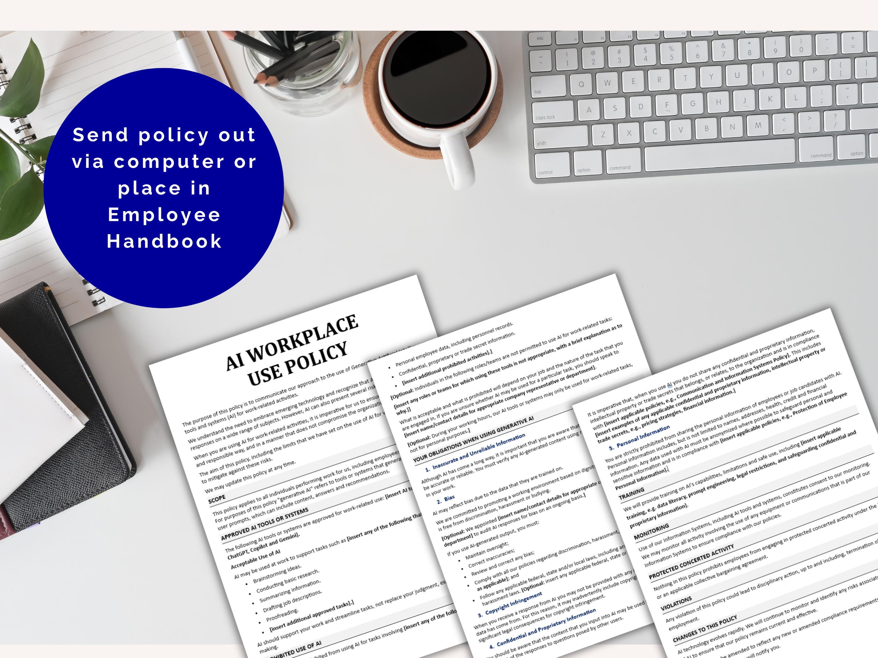 AI Workplace Use Policy Template | Generative AI HR Compliance (digital ...