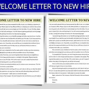 New Employee Welcome Letter: HR Onboarding Letter for New Hire