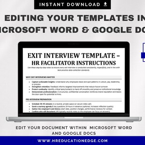 Exit Interview Questions Template: Employee Offboarding, Employee Termination Form | Google Docs & Word | Human Resources image 5