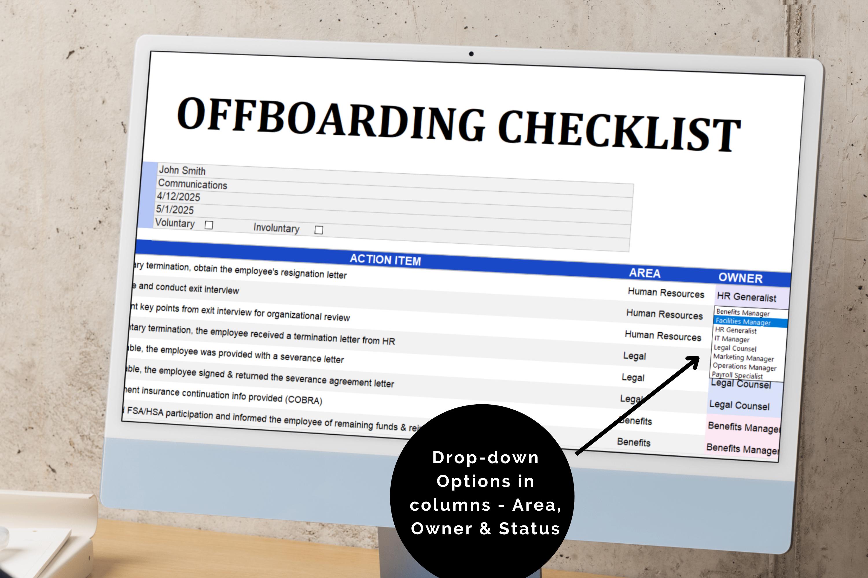 Employee Offboarding Checklist: HR Termination Template (excel & PDF ...