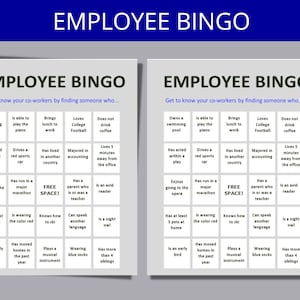 Employee Bingo Template | Icebreakers / Games  | HR Forms | HR Templates | New hire & co-worker games | Editable Word | HR Education Edge
