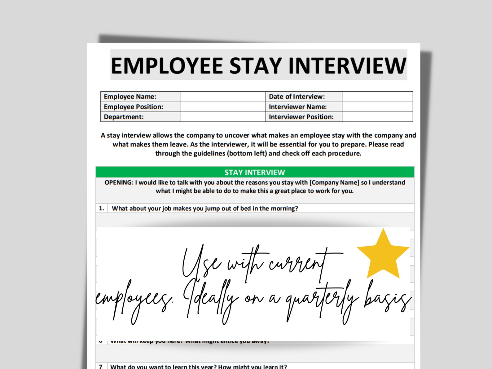 Employee Stay Interview Template Mini Checklist guidelines Editable employee-stay-interview-template-mini-checklist-guidelines-editable