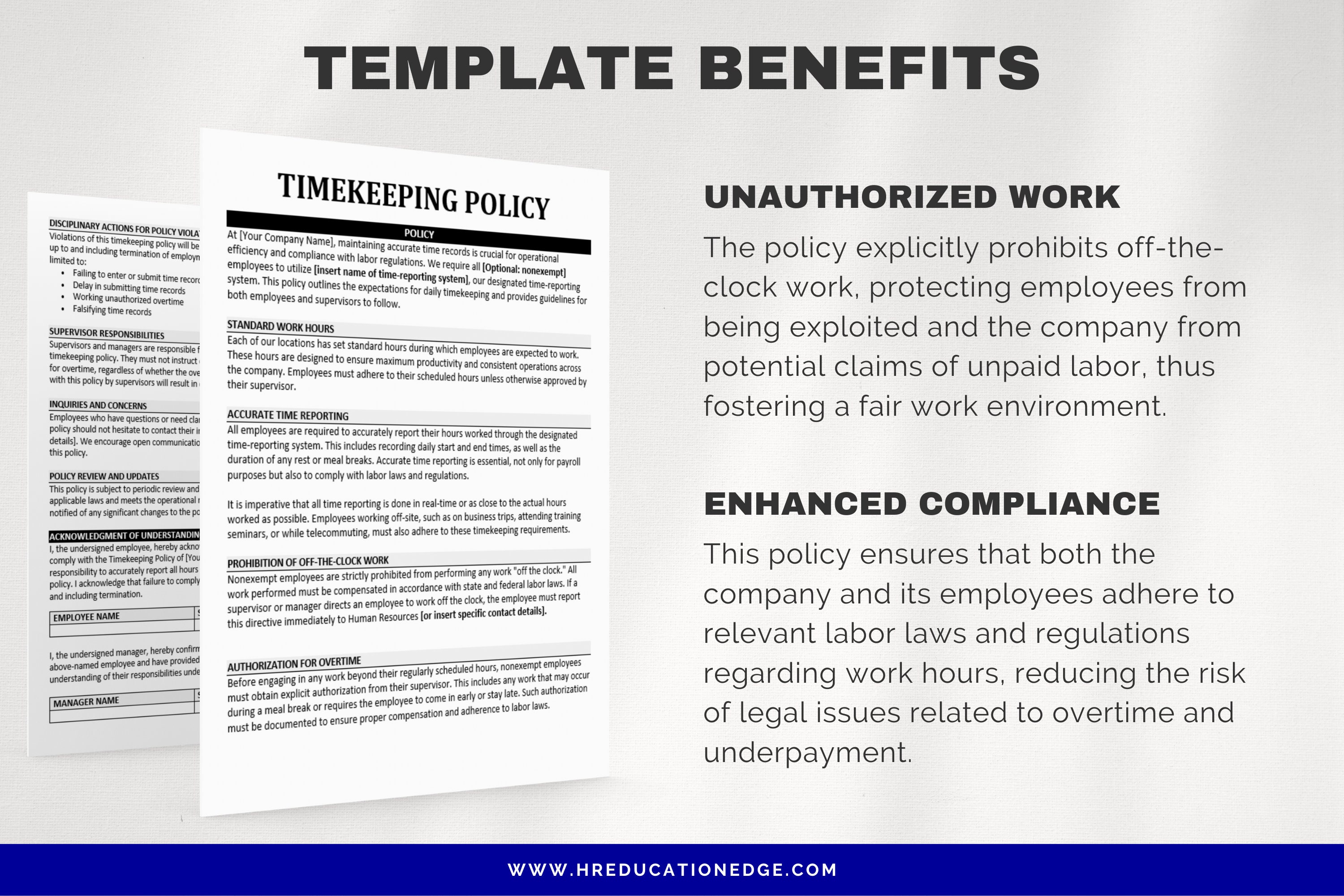 Timekeeping Policy Template: HR & Payroll Compliance (digital Download ...