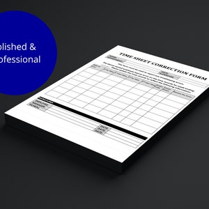 Employee Time Sheet Correction Form: Missed Punch, Time Adjustment ...