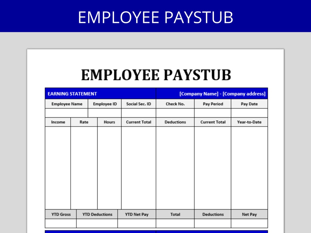 Editable Paycheck Stub