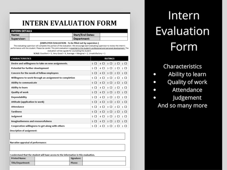 Intern Evaluation Sample Comments Intern Evaluation Sample Comments