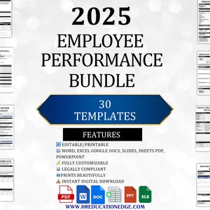 Performance Review Template 2025, Employee Feedback Goals HR Self Evaluation Form Performance Improvement Plan PIP Appraisal Management