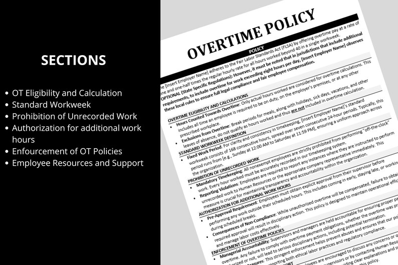 Overtime Policy Template: HR & Payroll Compliance (digital Download) - Etsy