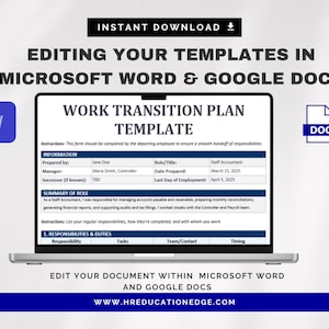Transitional Work Assignment Form Employee Transition Plan Template: HR Offboarding Forms (word, Excel ...