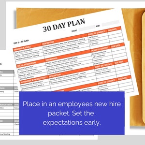 30 60 90 Day Plan Template Bundle: Editable HR Onboarding (word, Google ...