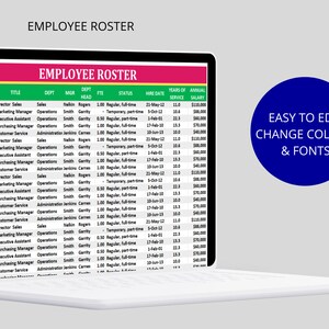 HR Excel Spreadsheet Bundle: Employee Roster Headcount Tracker ...
