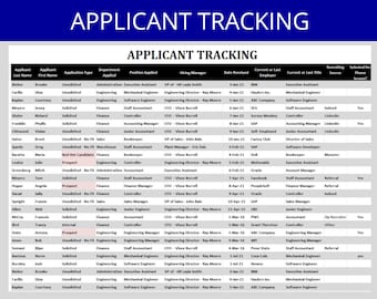 Recruitment Tracker | HR Excel Template | HR Dashboard/Tool | Applicant Tracking Spreadsheet | Human Resources | New Employee Hiring Process