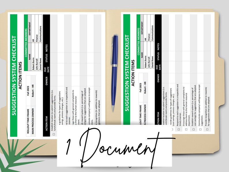 Suggestion Program Checklist | HR Template for Employee Feedback ...