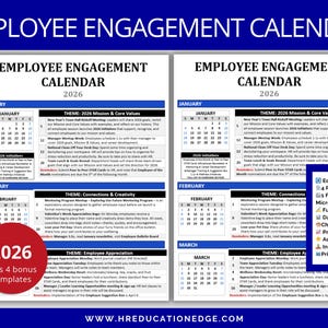 Employee Engagement Calendar 2026 | Team Building & Staff Motivation and Recognition