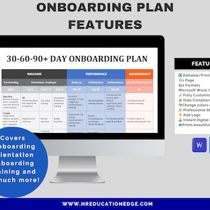 30-60-90 Day Plan: New Hire Onboarding Form | Employee HR Template ...