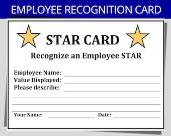 Employee Shout Out Card Template: HR Staff Recognition (Digital Download)