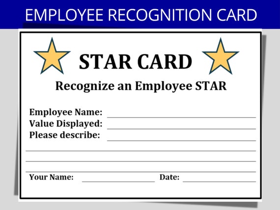 Employee Shout Out Card Template: HR Staff Recognition (Digital Download)
