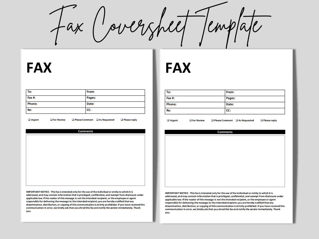Fax Cover Sheet Template Administrative Forms Editable - Etsy Denmark