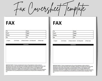 cover sheet template ms word editable template business etsy israel