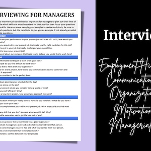 Interviewing for Managers | Editable Word Interviewing Form | Human ...