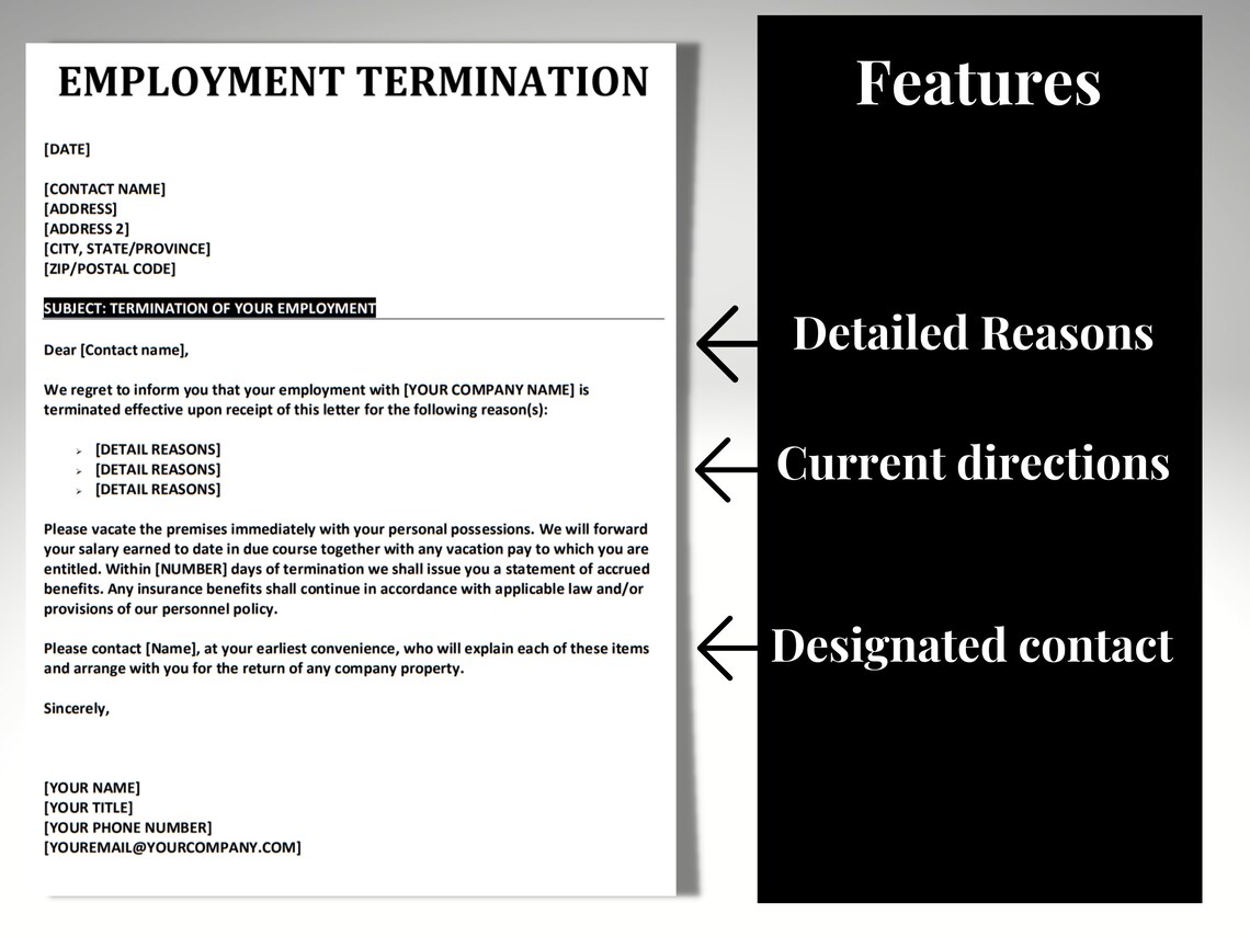 Termination Letter Template Human Resources Employee Termination