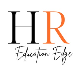 May include: Black and orange logo with the text "HR Education Edge" in a cursive font.