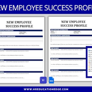 New Hire Success Profile: 30 60 90 day plan, Employee Onboarding Process & Plan | Employee Goals and Training Plan for New Hire Engagement